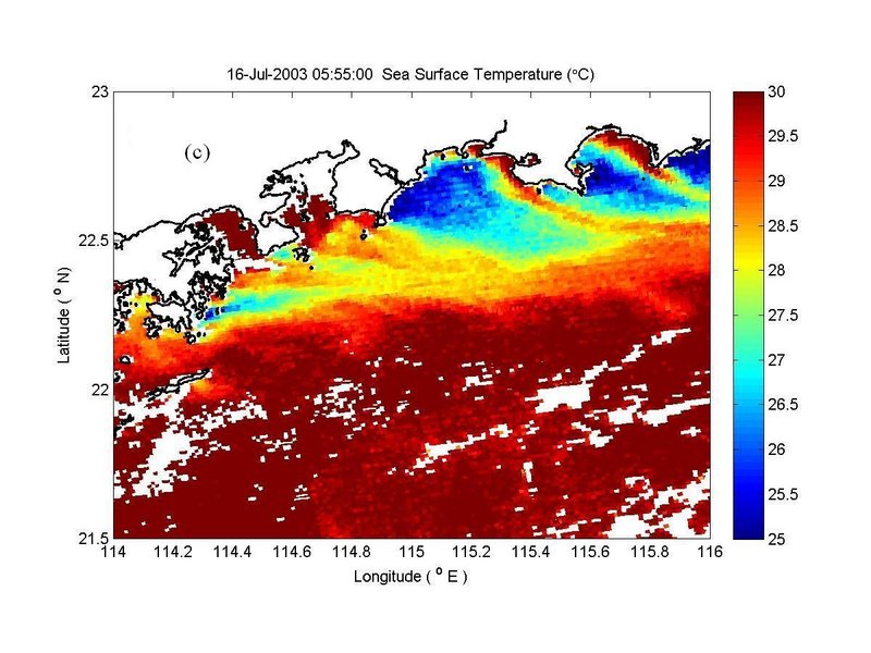 MODIS SST on 16 July