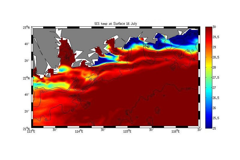 Model SST on 16 July